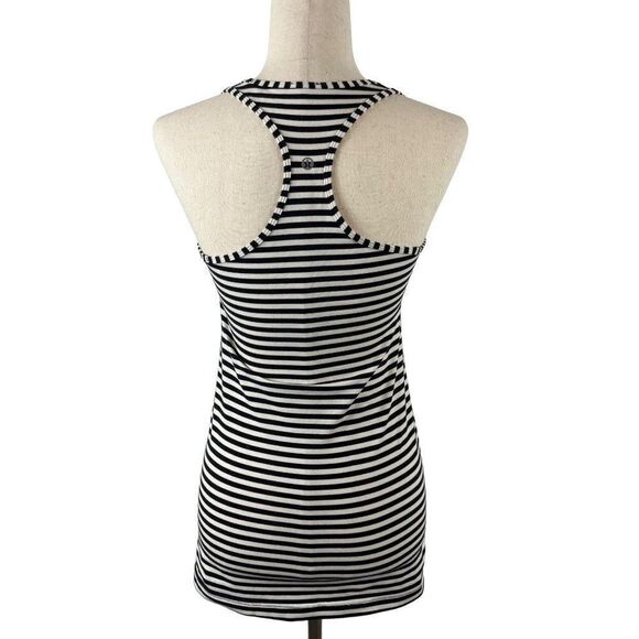 Lululemon Cool Racerback Narrow Bold Stripe Black Angel Wing Size XS (0/2) - Picture 2 of 4